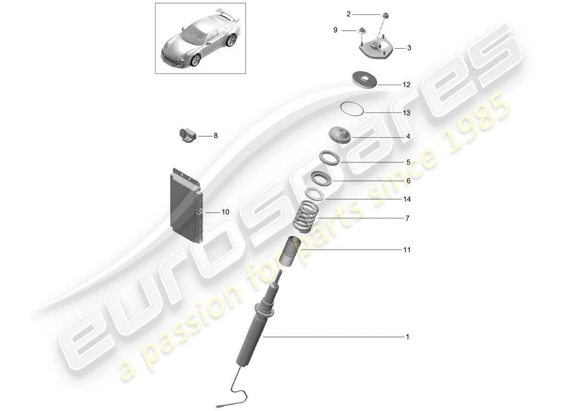 porsche 2015 (991-1 r/gt3/rs) vibration damper d - mj 2018>> part diagram