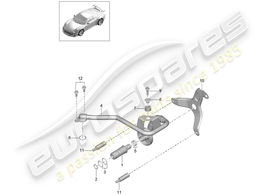 porsche 2016 (991-1 r/gt3/rs) crankshaft engine (oil press./lubrica.) part diagram