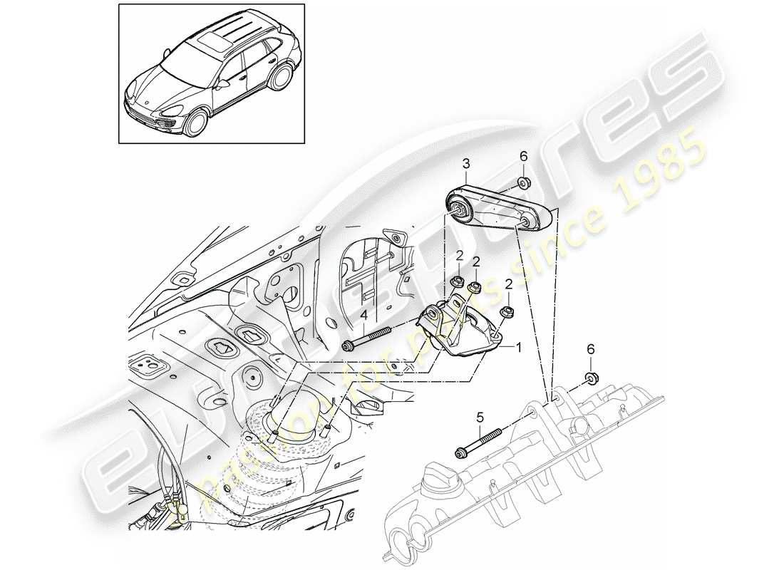 porsche 2016 (cayenne e2 92a) engine lifting tackle upper part diagram