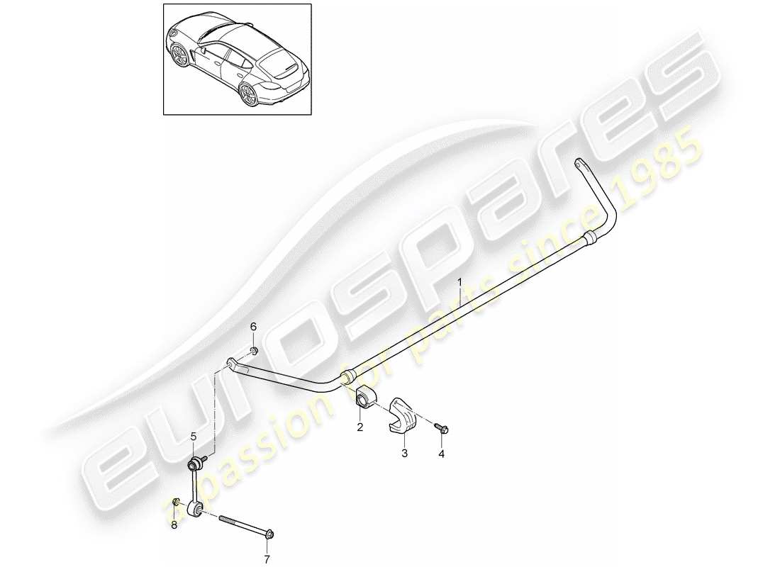 porsche 2011 (panamera 970) anti-roll bar d - mj 2014>> part diagram