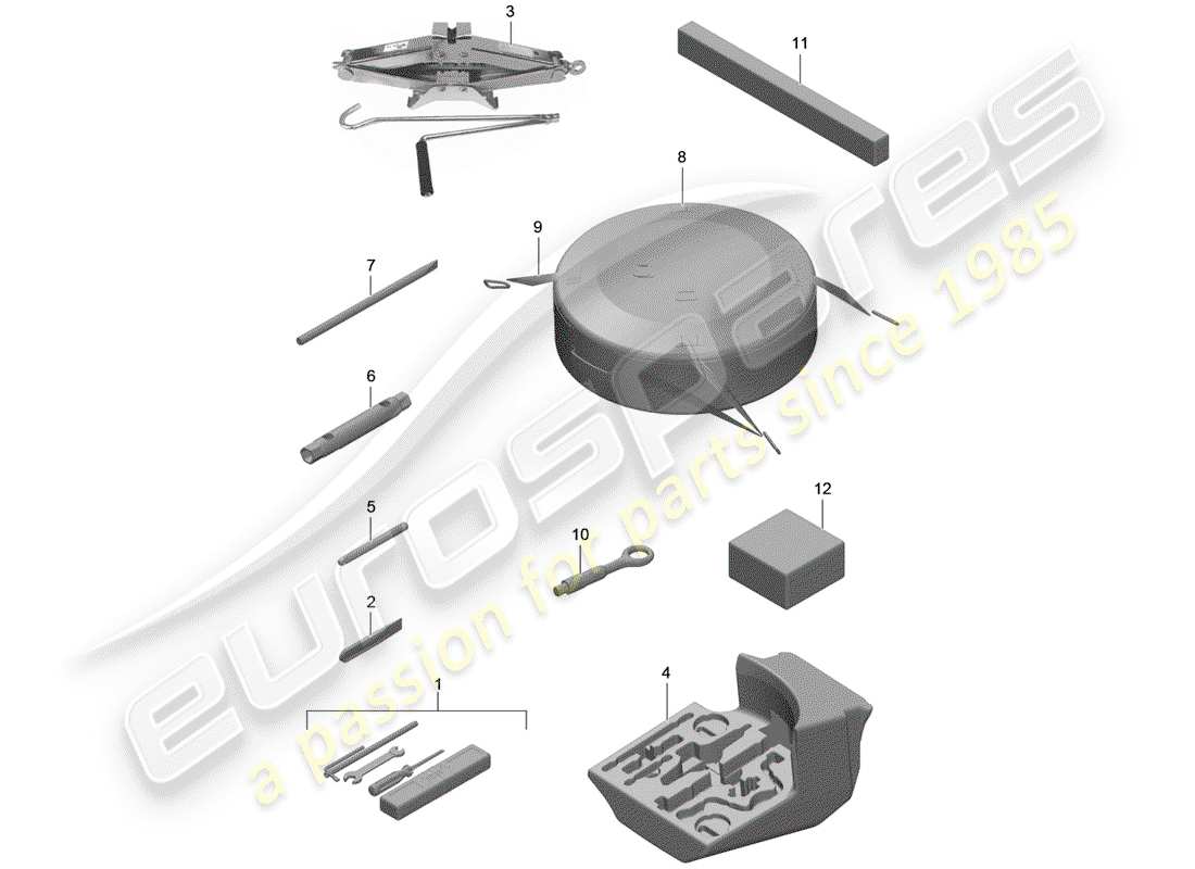 porsche 2016 (991-1) tool jack parts diagram