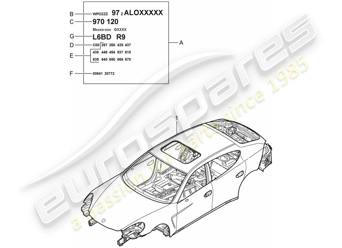 porsche 2011 (panamera 970) car body part diagram