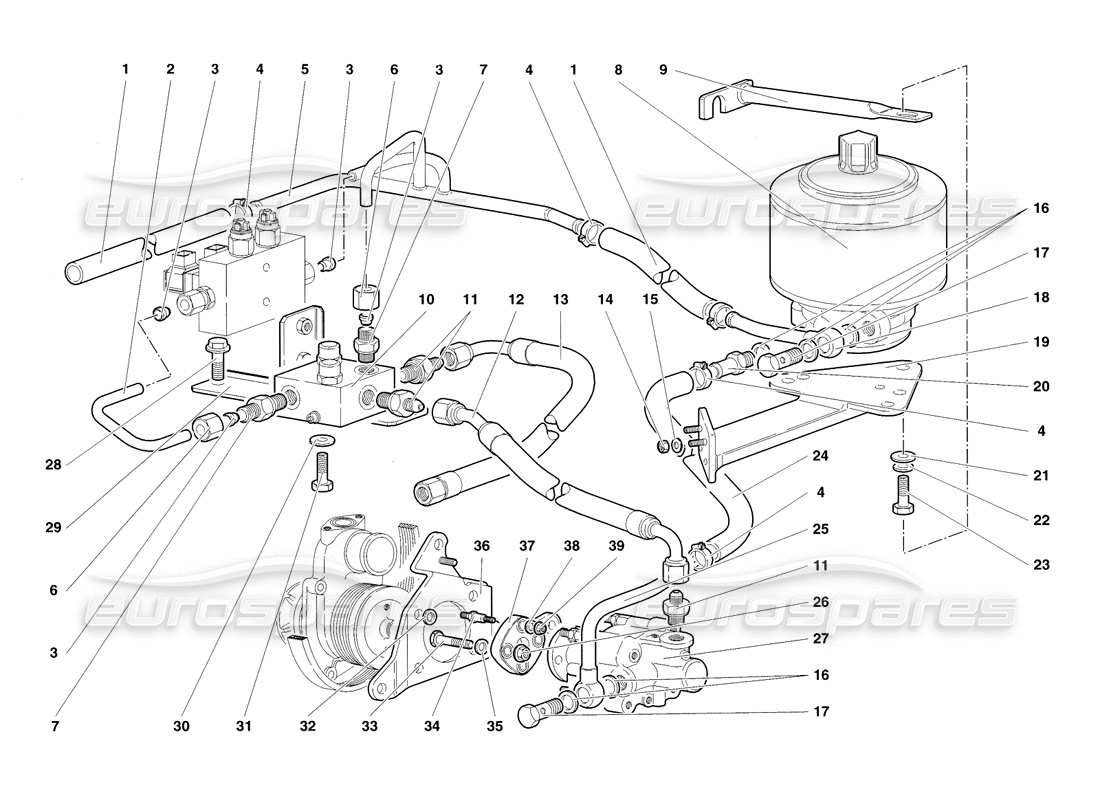 lamborghini diablo sv (1998) steering (comfort pack) parts diagram