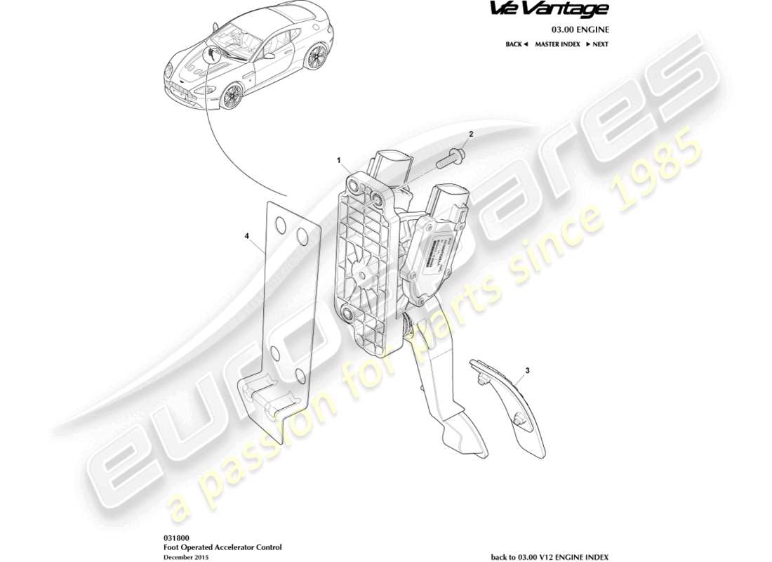 aston martin v12 vantage (2013) throttle control part diagram