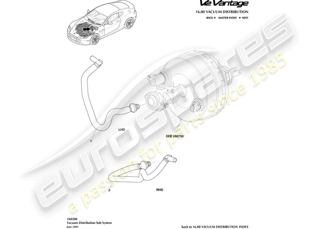 aston martin v12 vantage (2010) vacuum pipe part diagram
