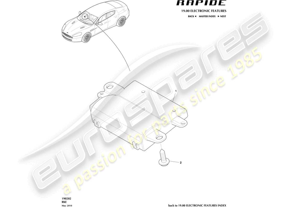 aston martin rapide (2013) rke parts diagram