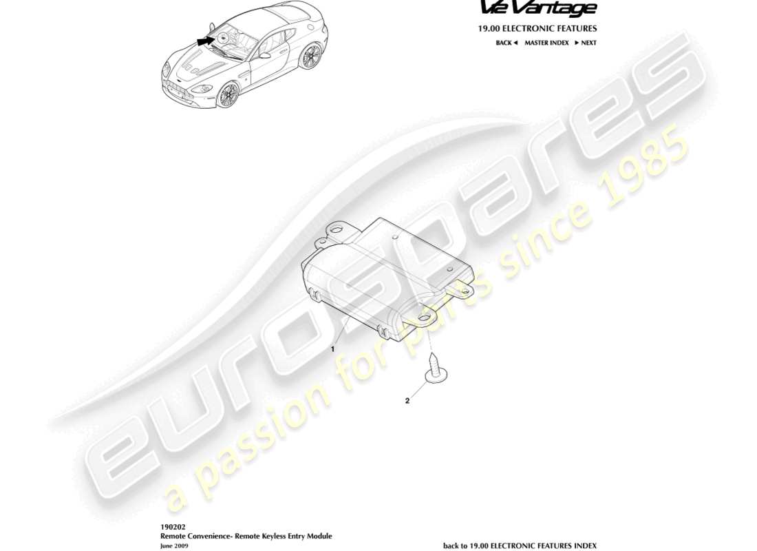aston martin v12 vantage (2013) rke part diagram