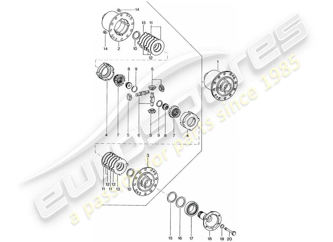 a part diagram from the porsche 1975 (914) parts catalogue