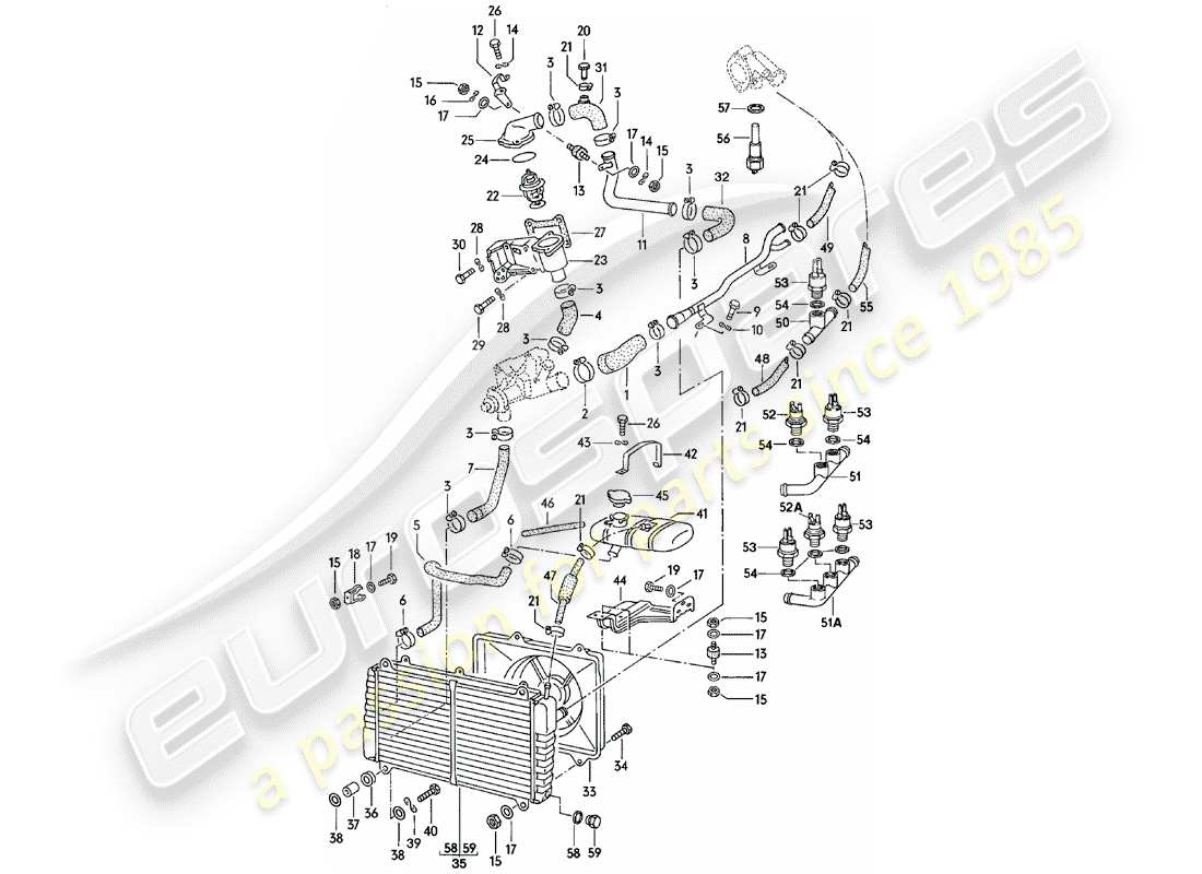 a part diagram from the porsche 924 parts catalogue