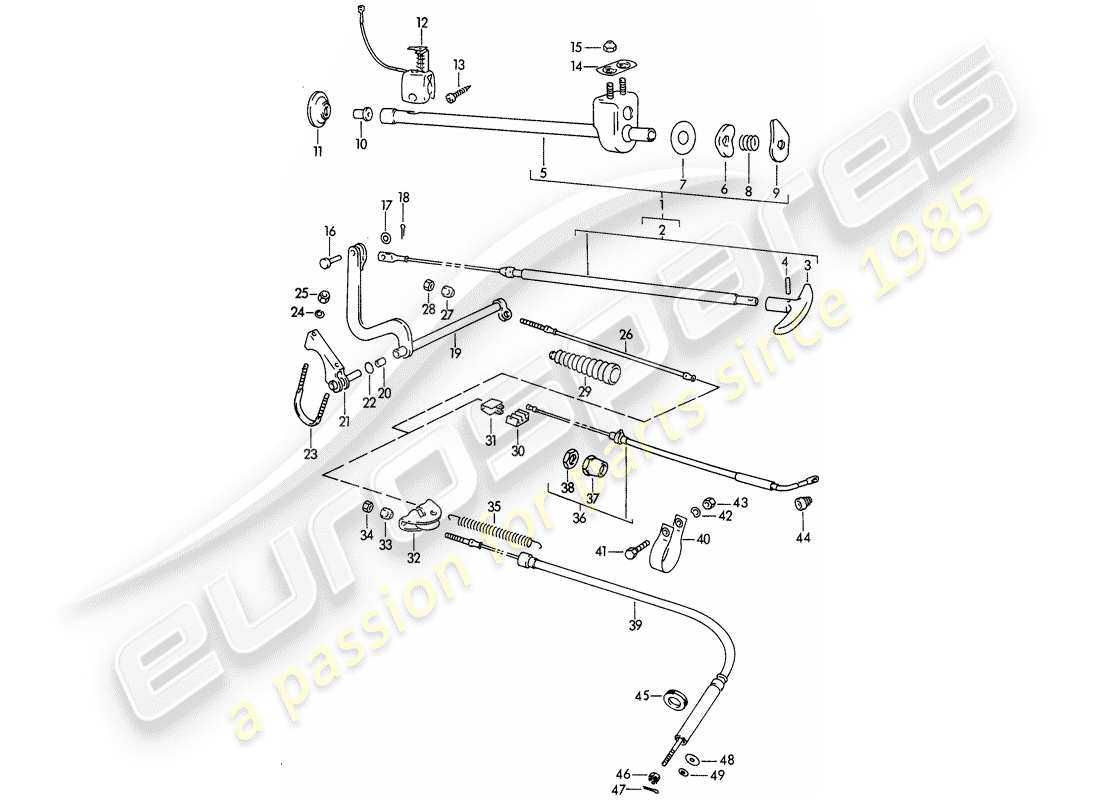 a part diagram from the porsche 356 parts catalogue