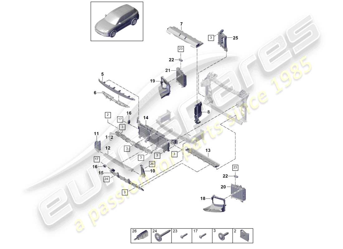 a part diagram from the porsche cayenne parts catalogue