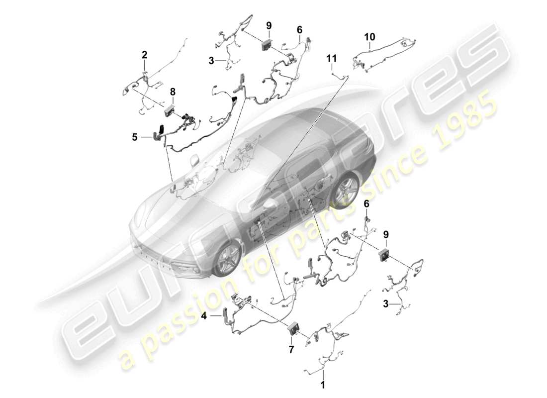 a part diagram from the porsche 2019 (panamera 971-1) parts catalogue