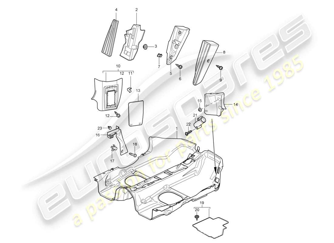 a part diagram from the porsche 2007 (987 boxster) parts catalogue