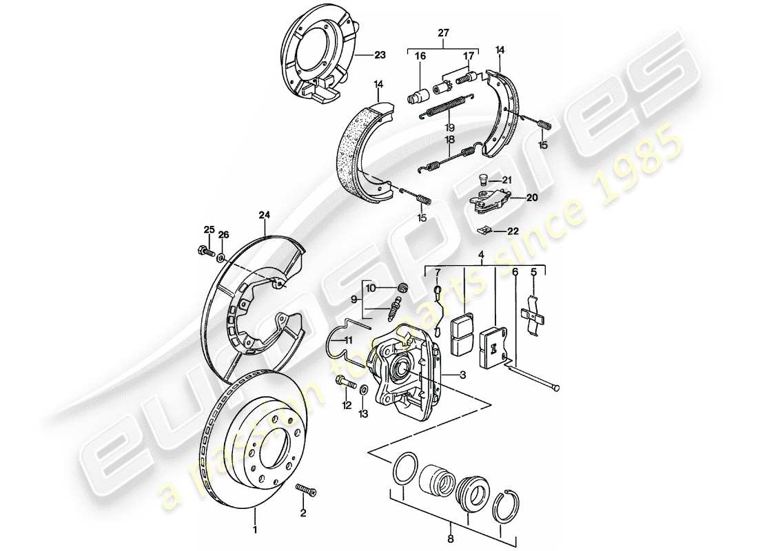 a part diagram from the porsche 1976 (924) parts catalogue