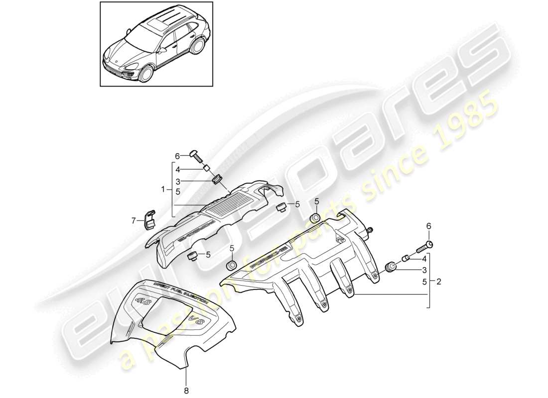 a part diagram from the porsche 2013 (cayenne e2 92a) parts catalogue