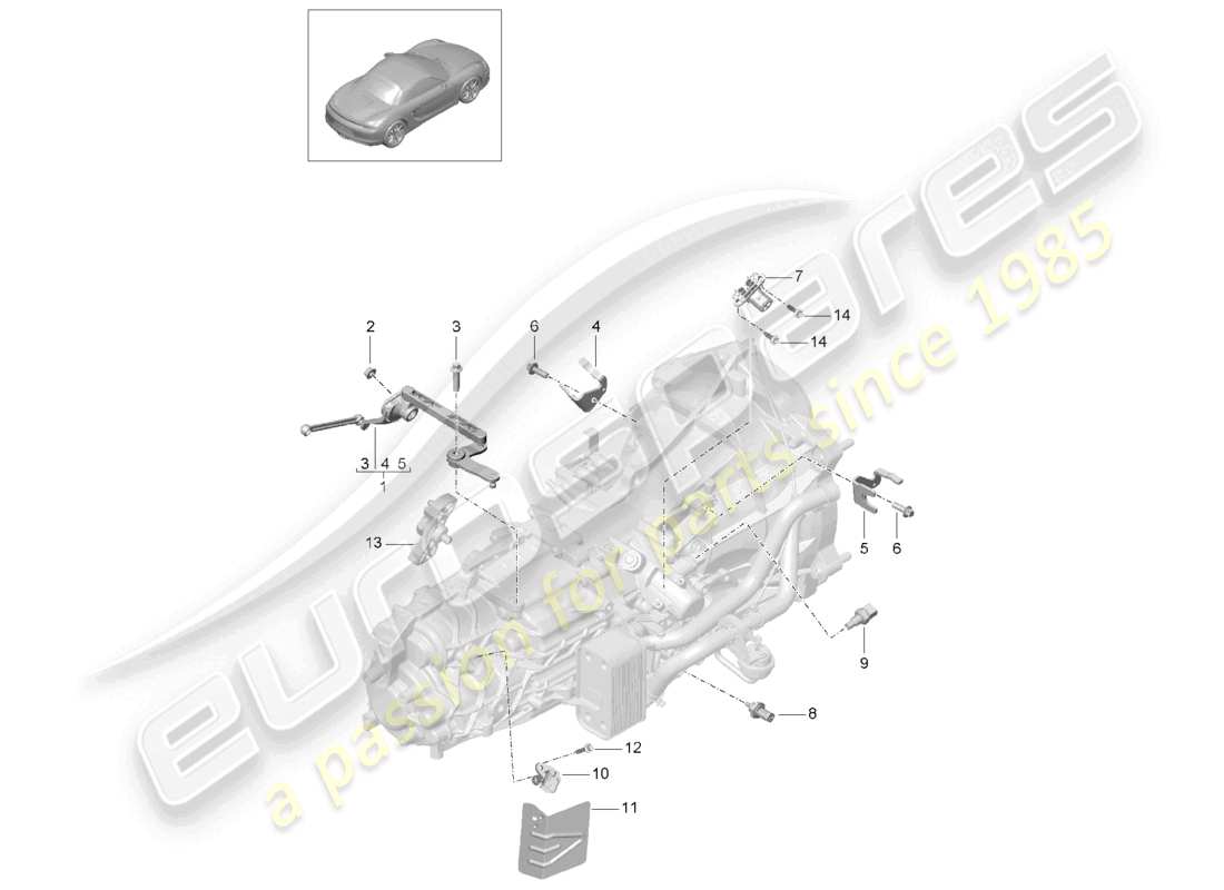 a part diagram from the porsche 2015 (981 boxster) parts catalogue