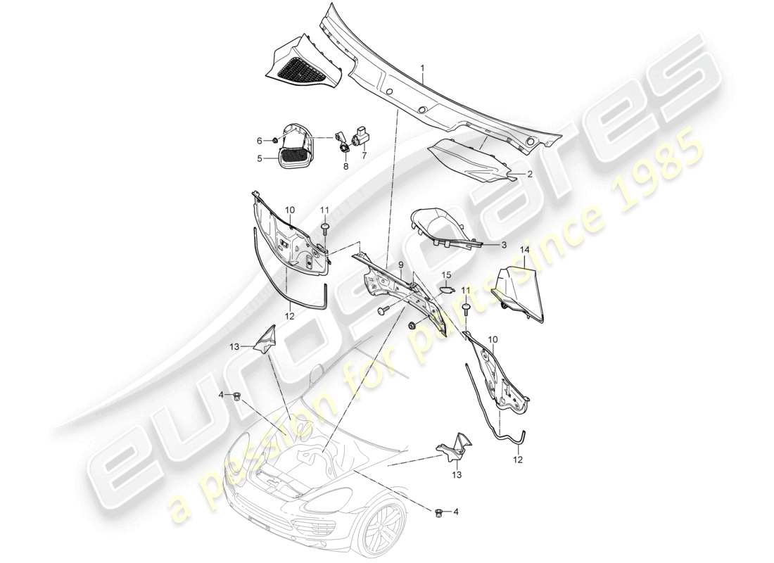 a part diagram from the porsche cayenne parts catalogue