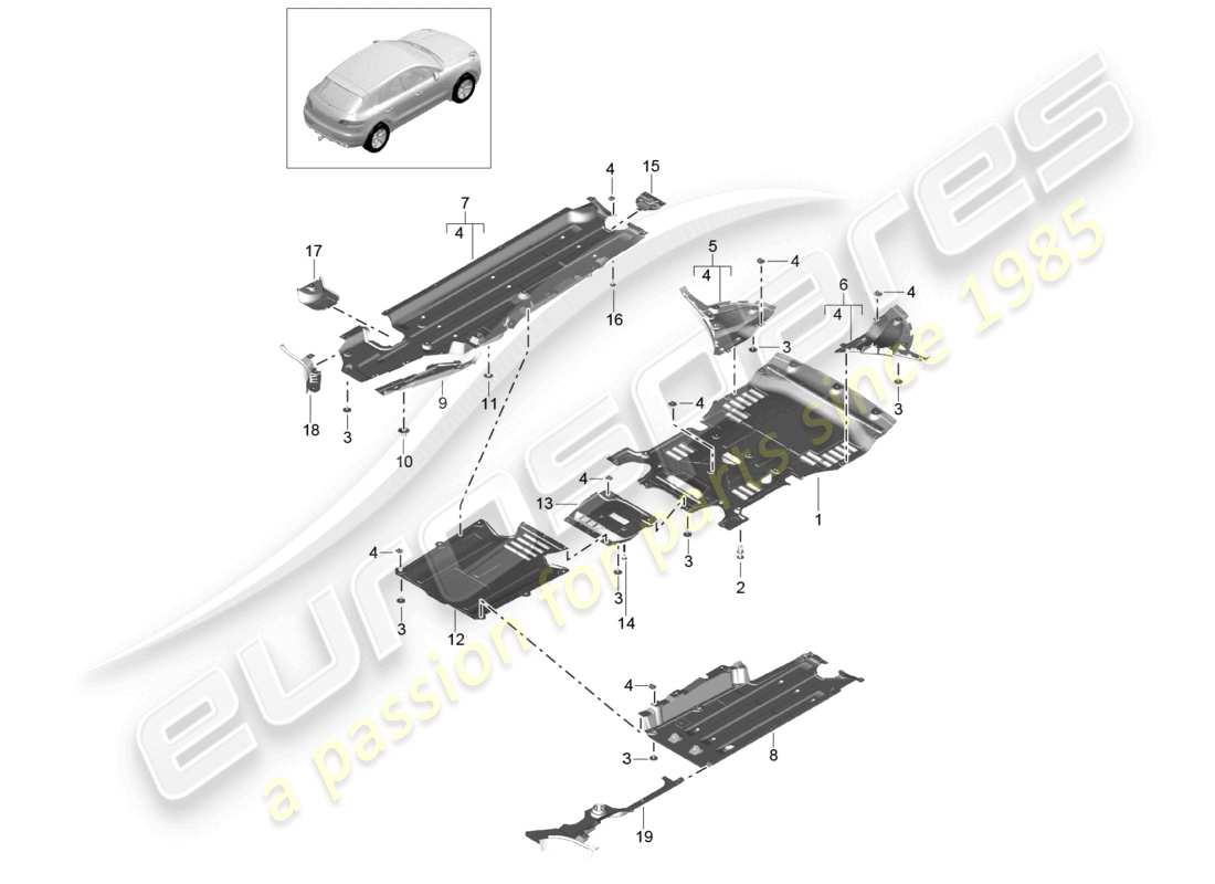 a part diagram from the porsche 2015 (macan) parts catalogue