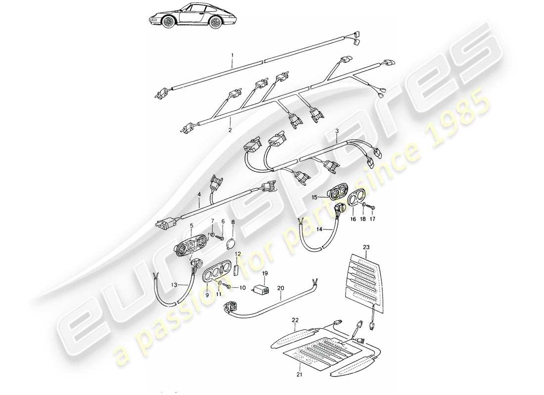 a part diagram from the porsche 1988 (seats for 944/968/911/928) parts catalogue