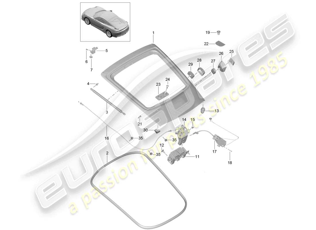 a part diagram from the porsche 2016 (981 cayman gt4) parts catalogue