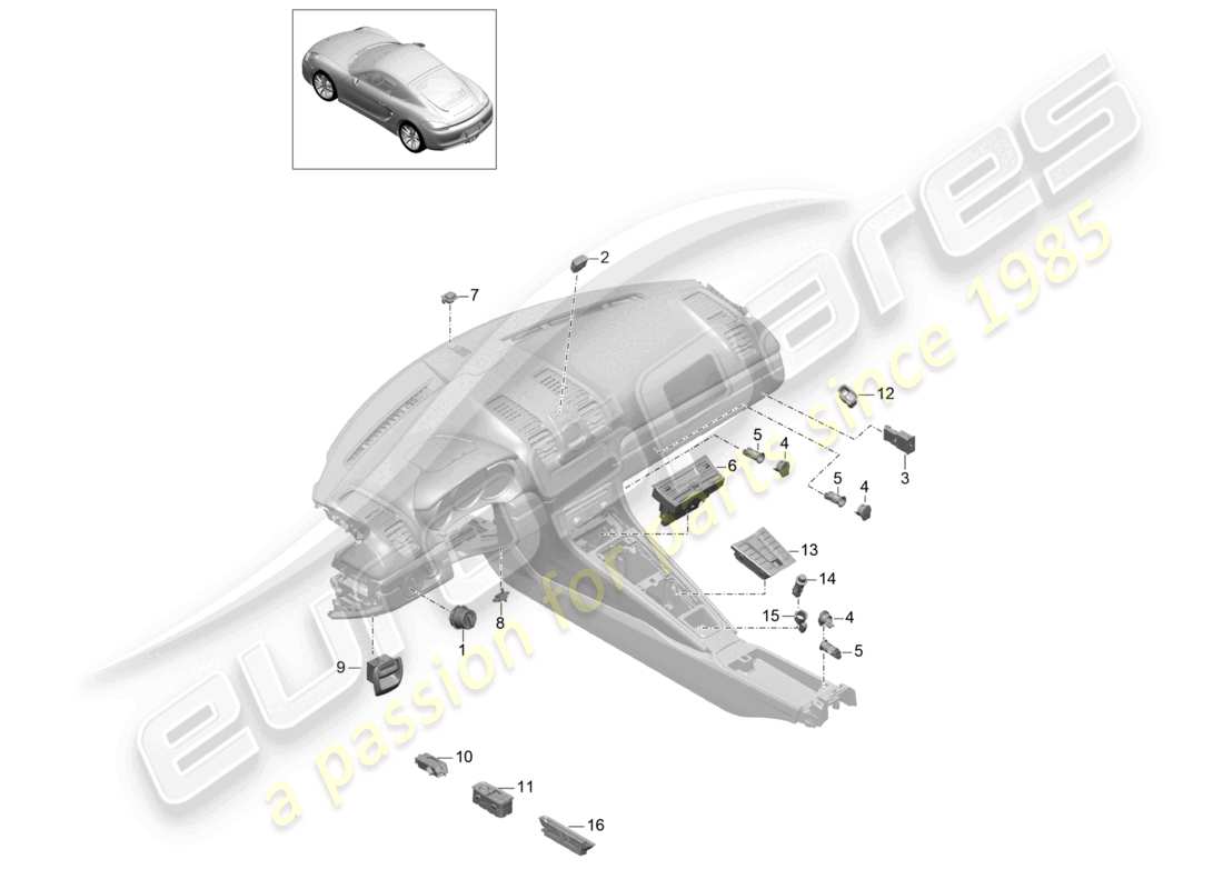 a part diagram from the porsche cayman parts catalogue