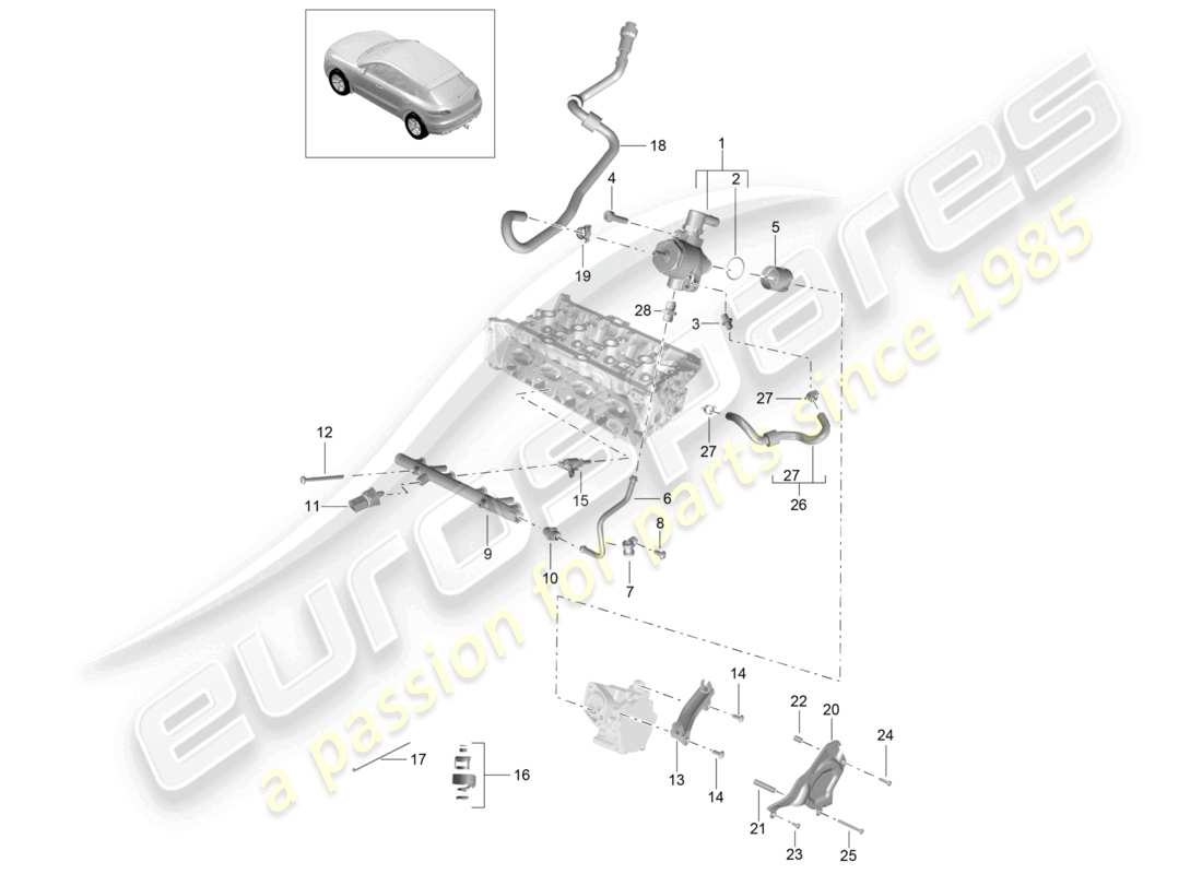 a part diagram from the porsche macan parts catalogue