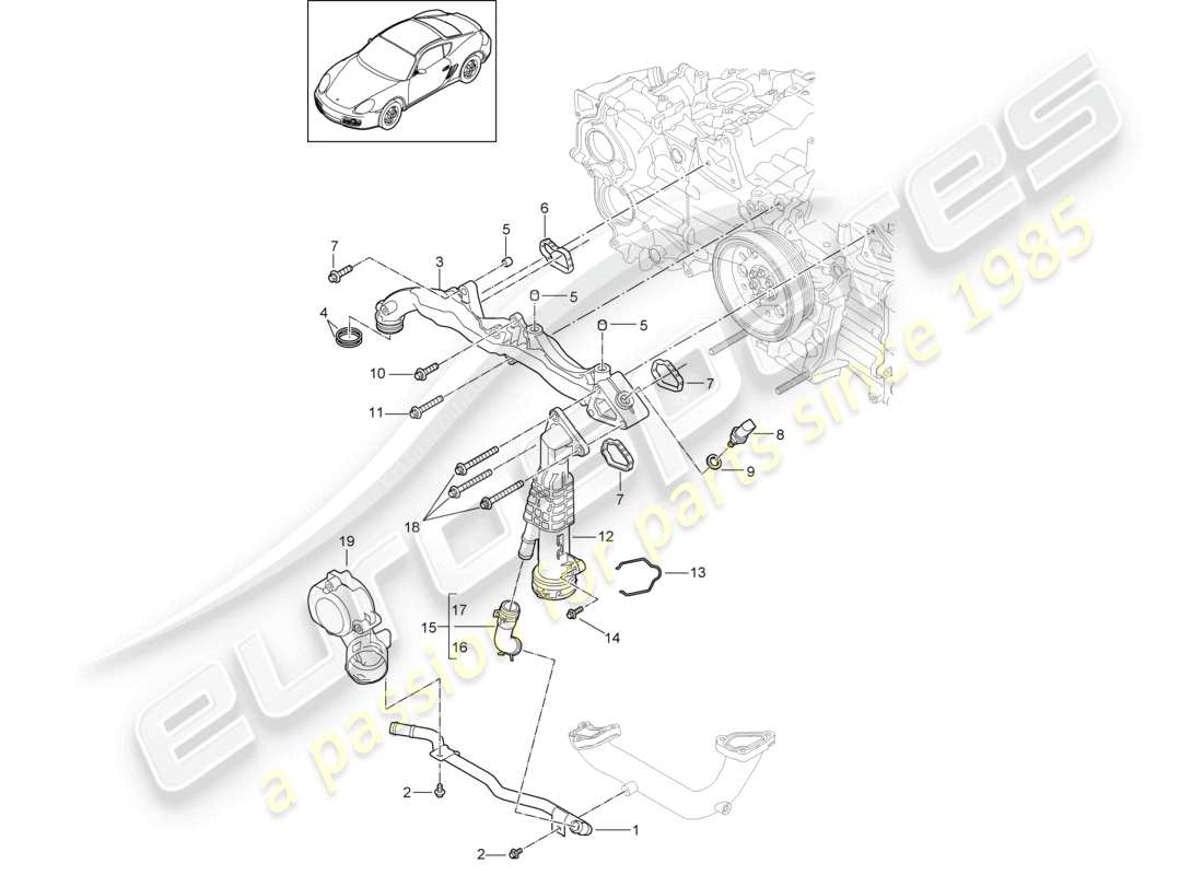 a part diagram from the porsche 2009 (987 cayman) parts catalogue