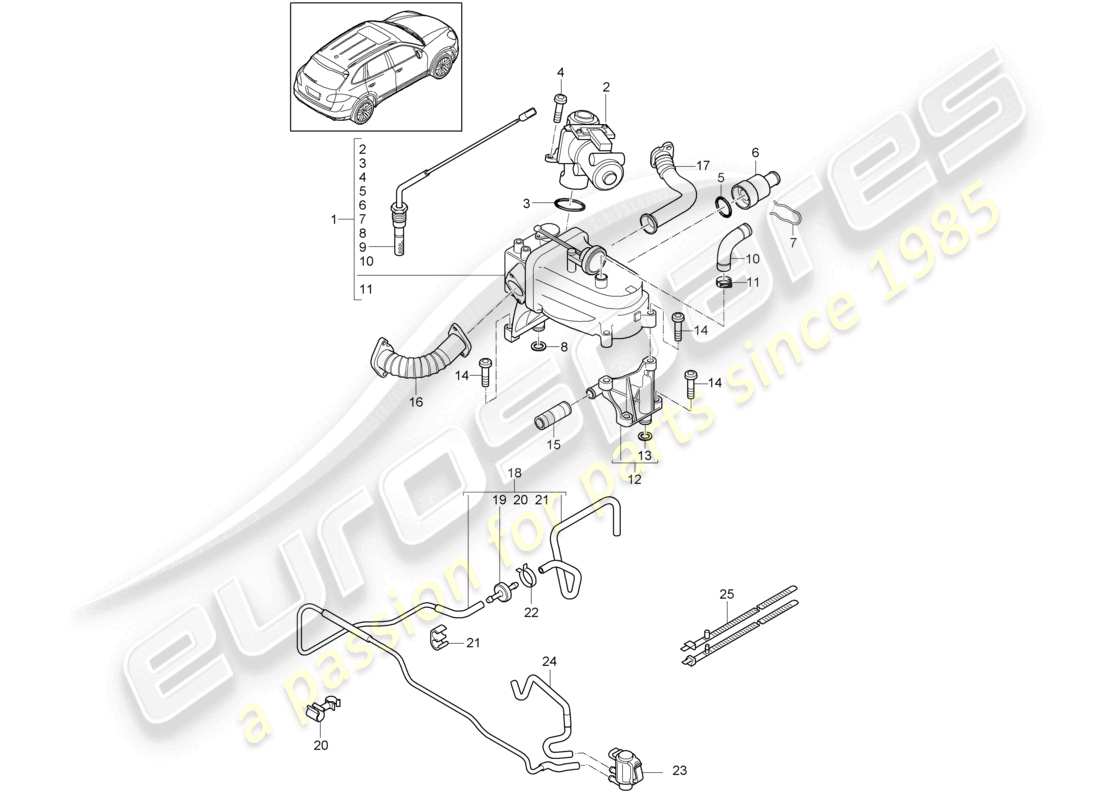 a part diagram from the porsche 2014 (cayenne e2 92a) parts catalogue