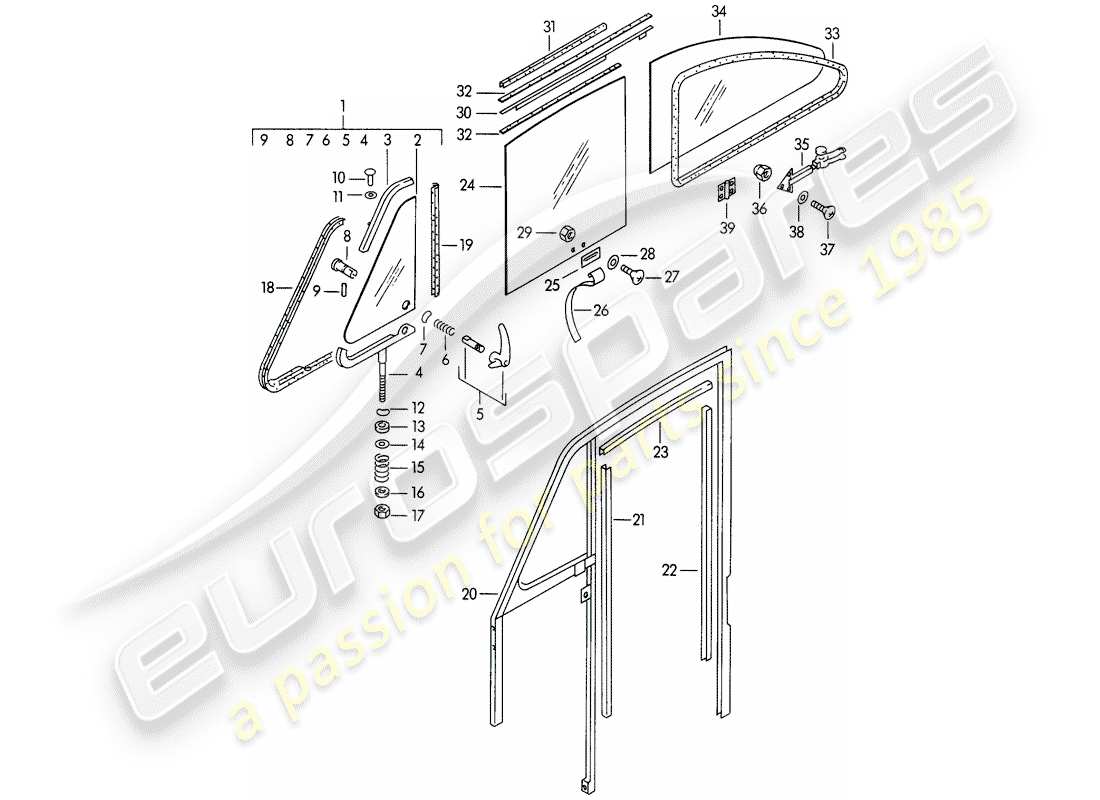 a part diagram from the porsche 1950 (356/356a) parts catalogue