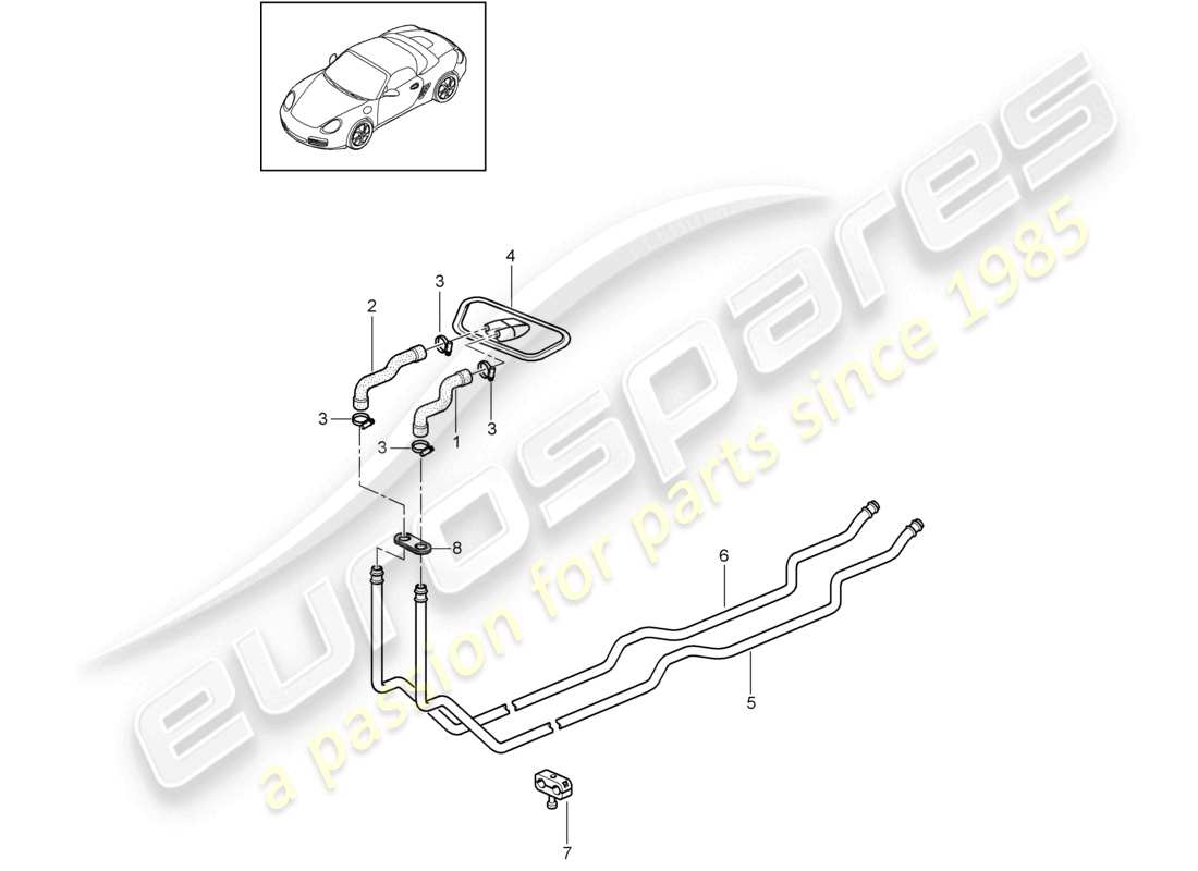 a part diagram from the porsche 2011 (987 boxster) parts catalogue