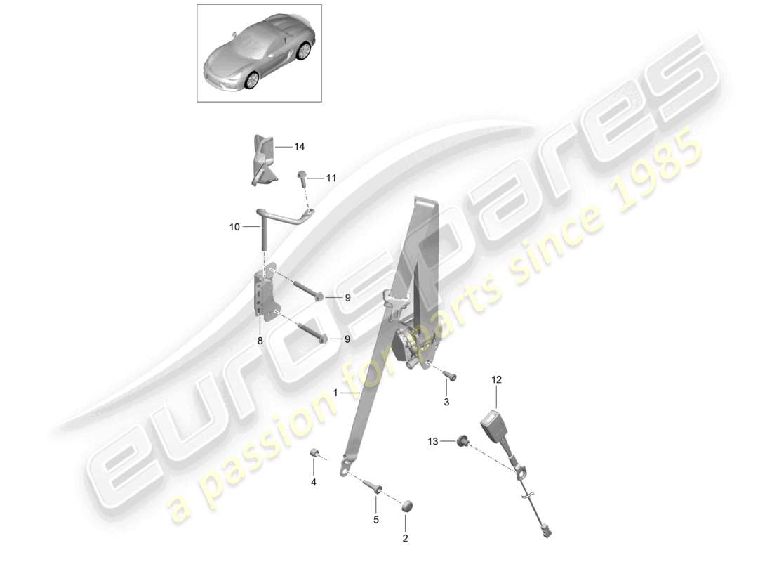 a part diagram from the porsche 2016 (981 boxster spyder) parts catalogue