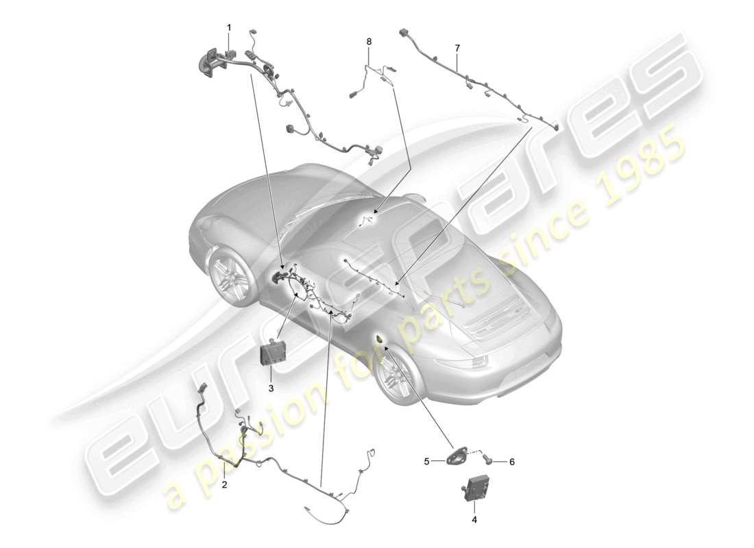 a part diagram from the porsche 2015 (991-1) parts catalogue