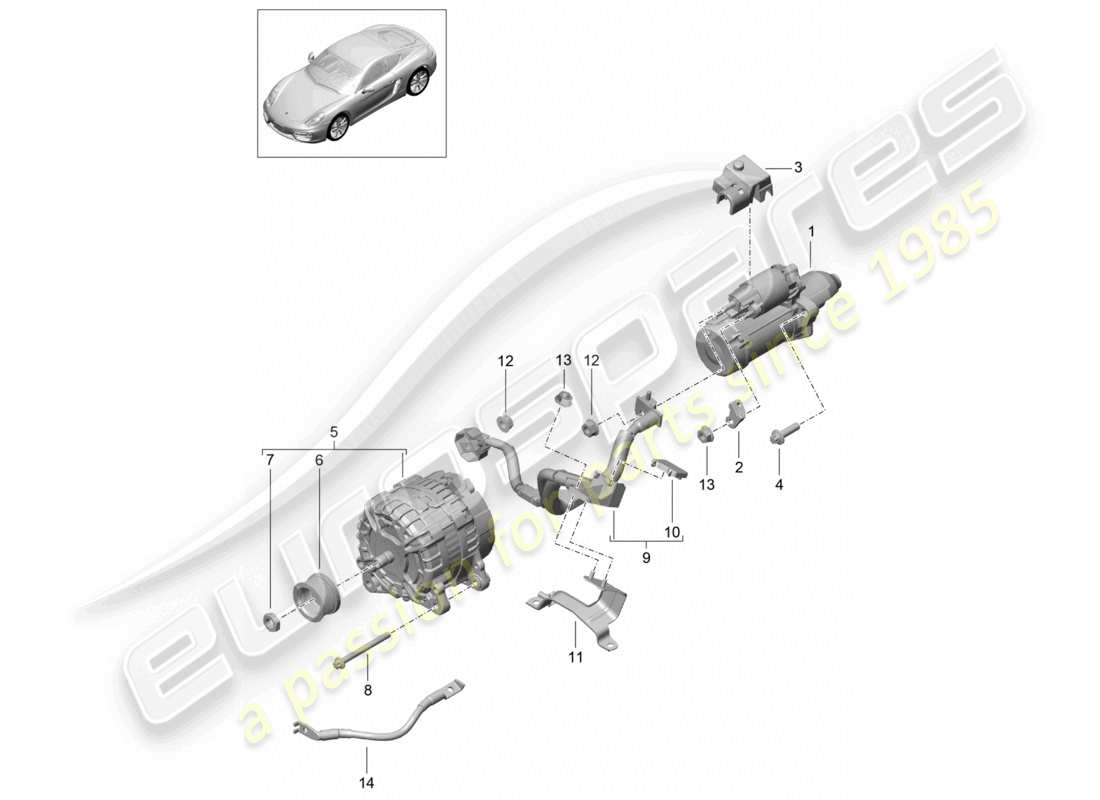 a part diagram from the porsche 2014 (981 cayman) parts catalogue