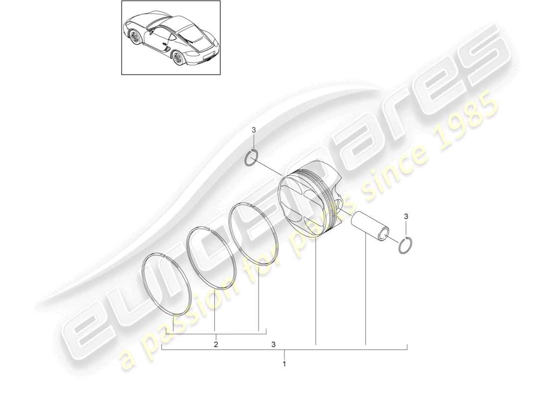 a part diagram from the porsche 2011 (987 cayman) parts catalogue