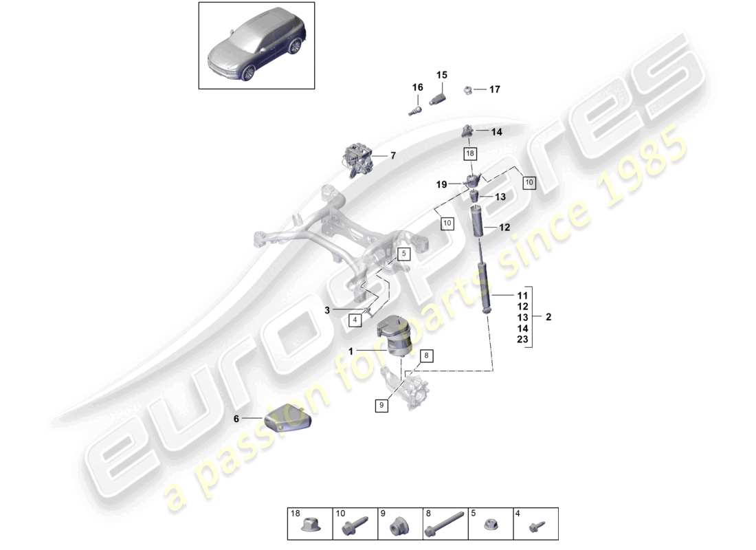VIEW PARTS DIAGRAMS FROM THE PORSCHE CAYENNE PARTS CATALOGUE a part diagram from the porsche cayenne parts catalogue