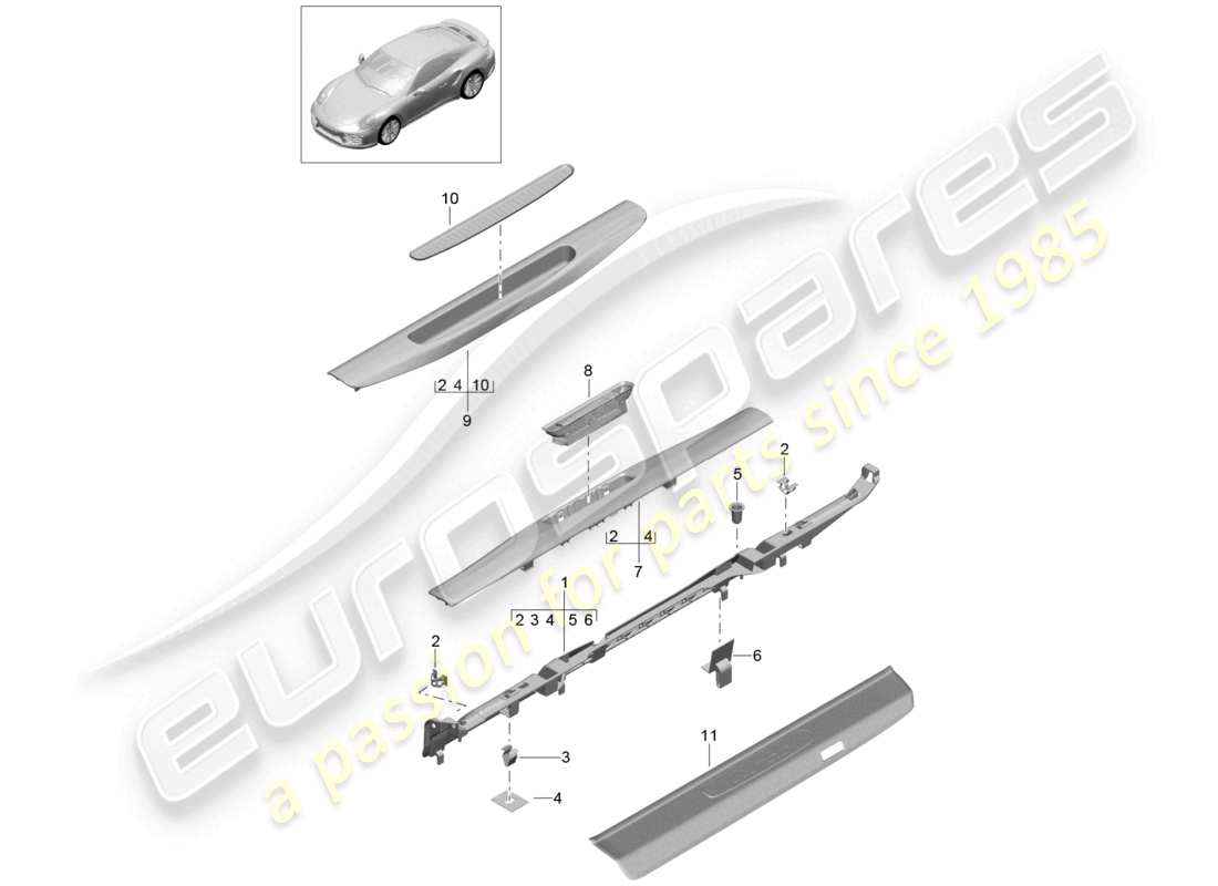 a part diagram from the porsche 991 parts catalogue