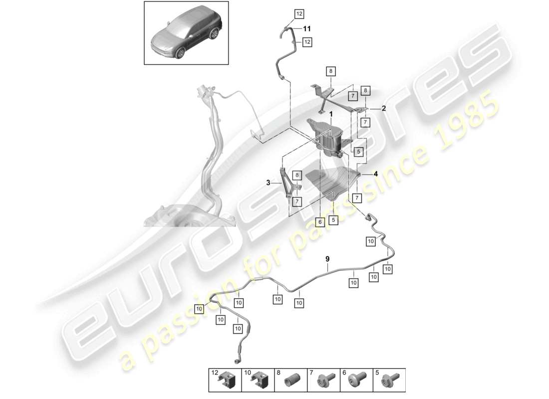 a part diagram from the porsche cayenne parts catalogue