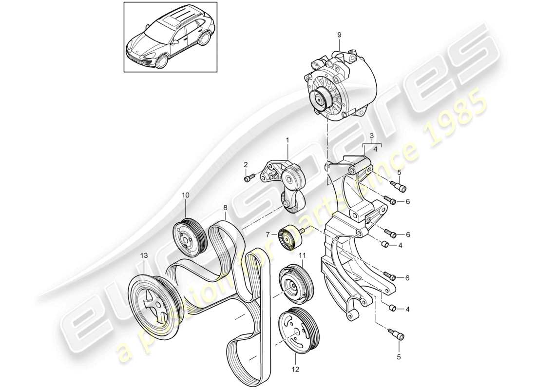 VIEW PARTS DIAGRAMS FROM THE PORSCHE CAYENNE PARTS CATALOGUE a part diagram from the porsche cayenne parts catalogue
