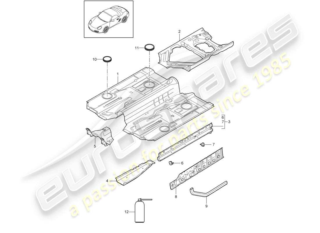 a part diagram from the porsche 2011 (987 boxster) parts catalogue