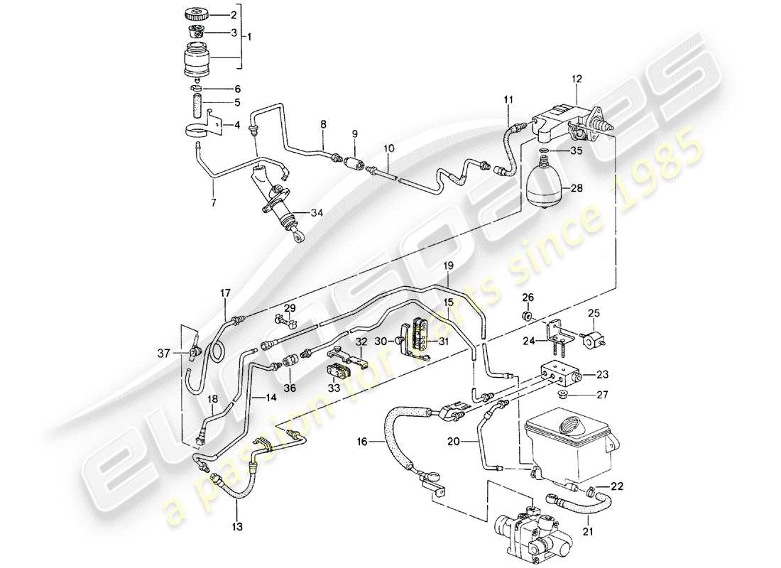 a part diagram from the porsche 1997 (993) parts catalogue