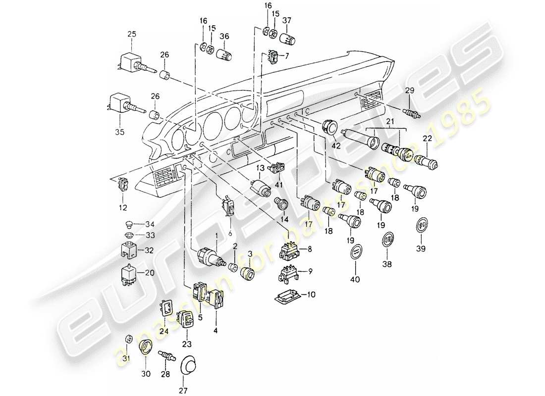 a part diagram from the porsche 1991 (964) parts catalogue