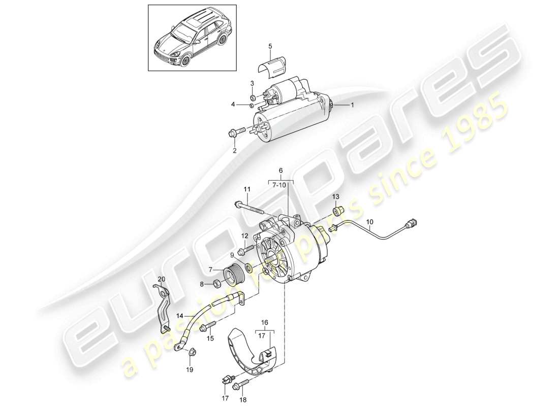 a part diagram from the porsche 2015 (cayenne e2 92a) parts catalogue