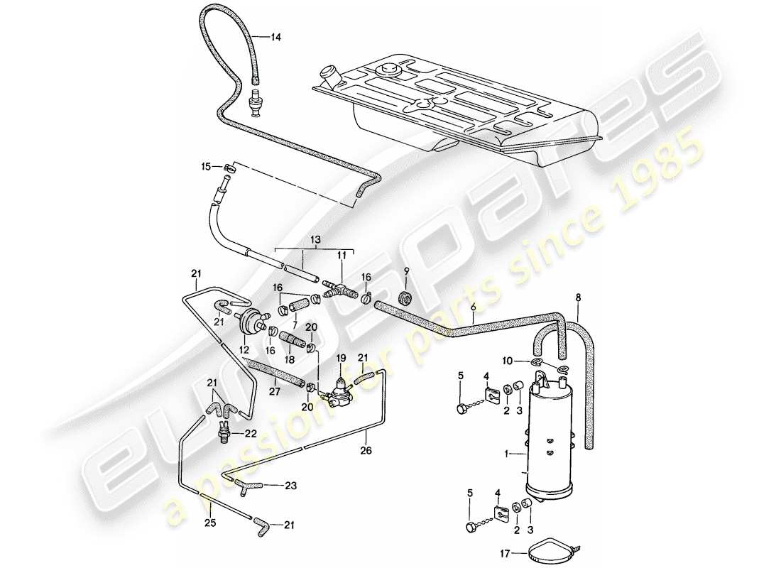 a part diagram from the porsche 1988 (924s) parts catalogue