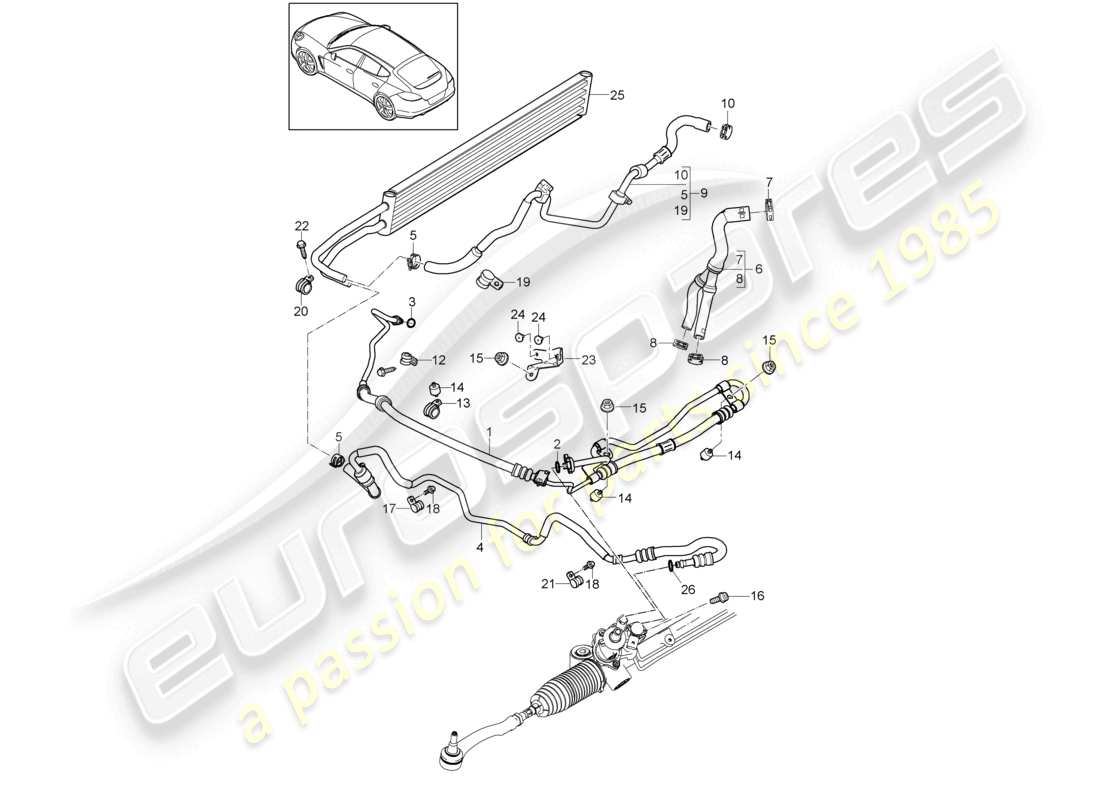 a part diagram from the porsche panamera parts catalogue