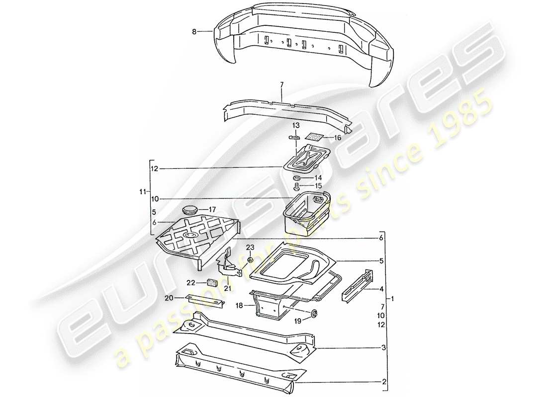 a part diagram from the porsche 928 parts catalogue