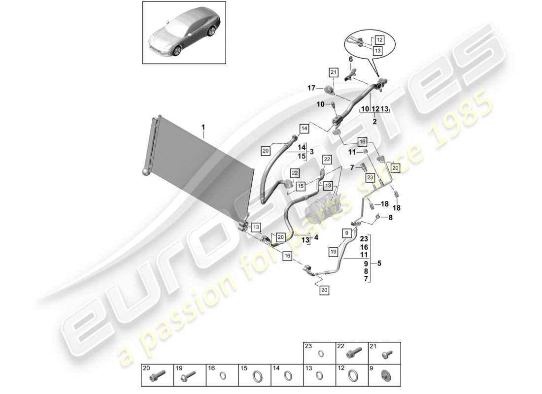 a part diagram from the porsche panamera parts catalogue