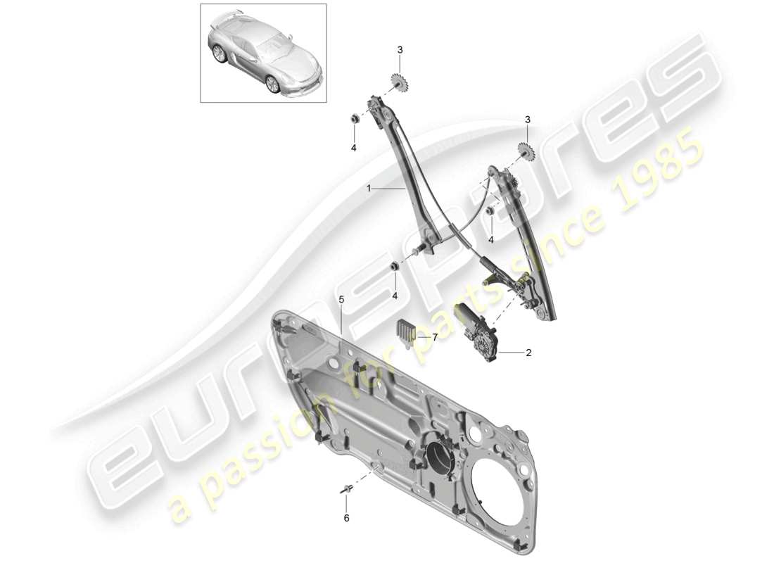 a part diagram from the porsche cayman parts catalogue
