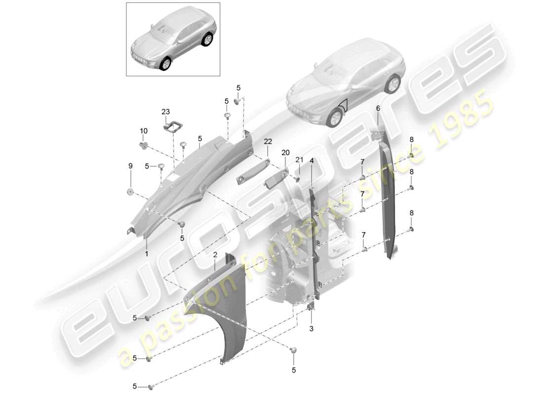 a part diagram from the porsche 2015 (macan) parts catalogue