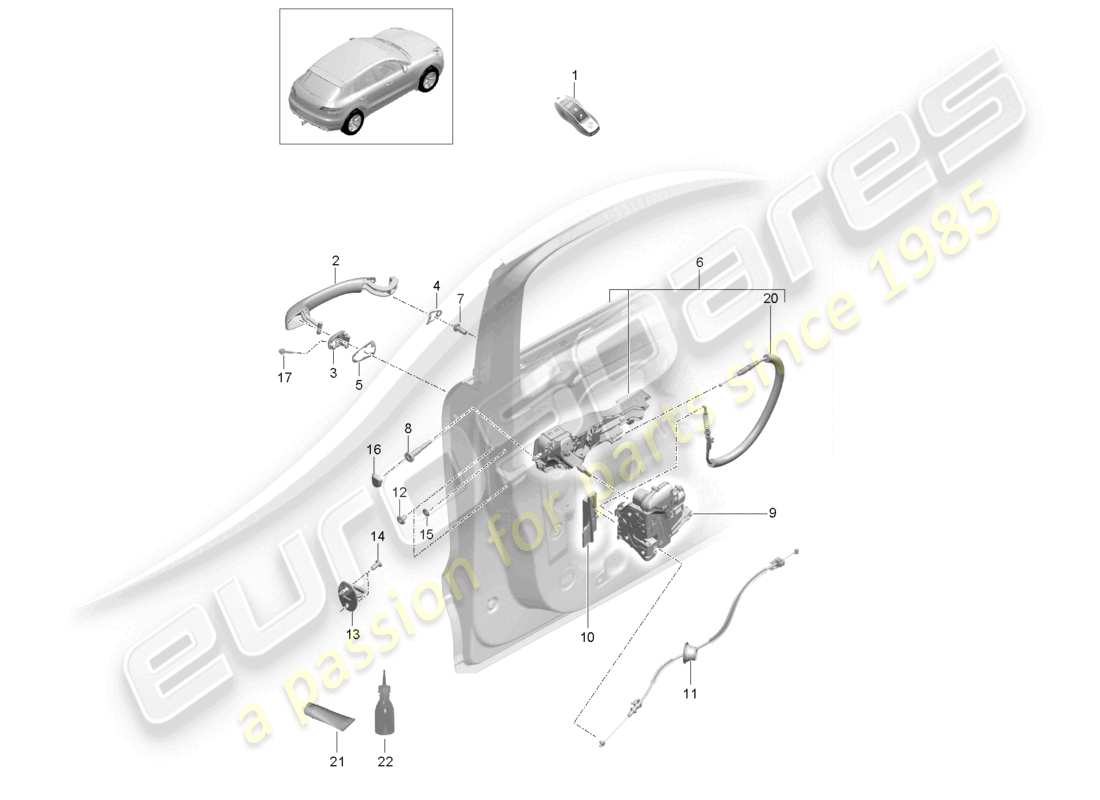a part diagram from the porsche 2015 (macan) parts catalogue
