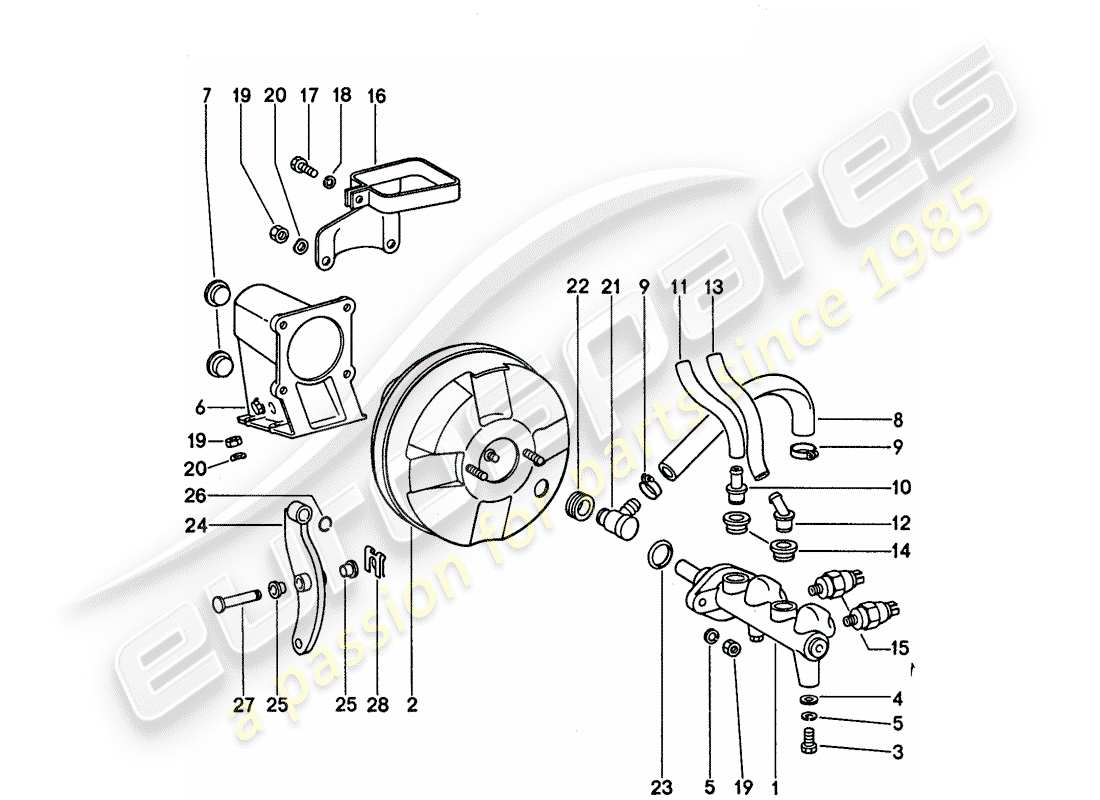 a part diagram from the porsche 1975 (911) parts catalogue